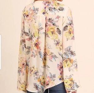 Umgee Tops - Umgee XL floral lace up tie blouse Umgee Tops - Umgee XL floral lace up tie blouse